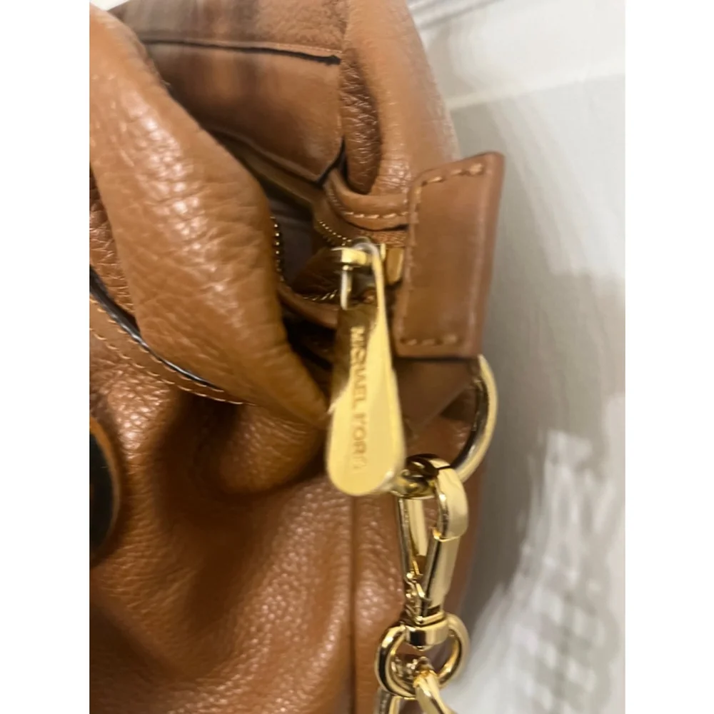 Authentic Michael Kors Brown Pebbled Leather Shoulder Bag